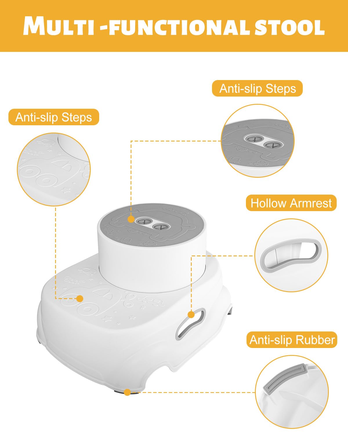 Padded 2-Step Step Stool