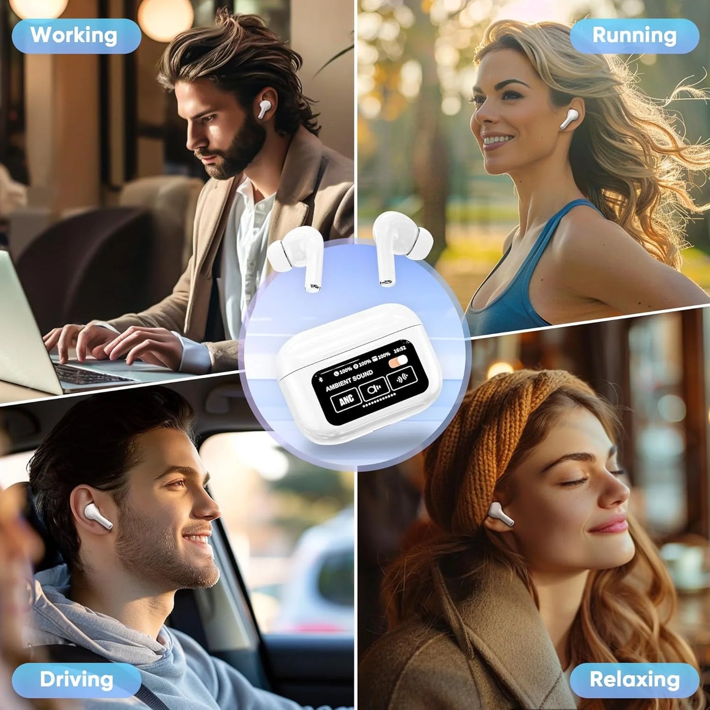 ANC Touch Screen Earbuds, ANC Earbuds Noise Cancelling Earbuds