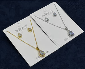 Clear Teardrop Cubic Zirconia Set