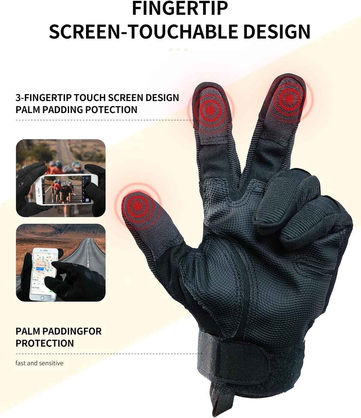 Motorcycle Gloves for Men and Women Touchscreen 
