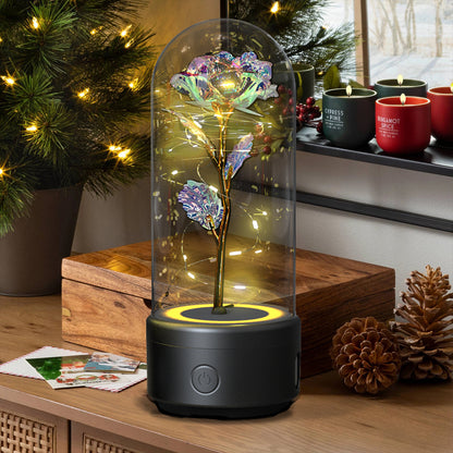 Creative 2 In 1 rose flowers LED light & bluetooth-compatible speaker