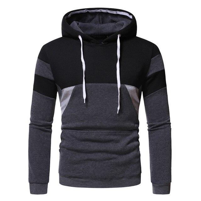 Men's Casual Color Matching Hoodie Loose Hoodie