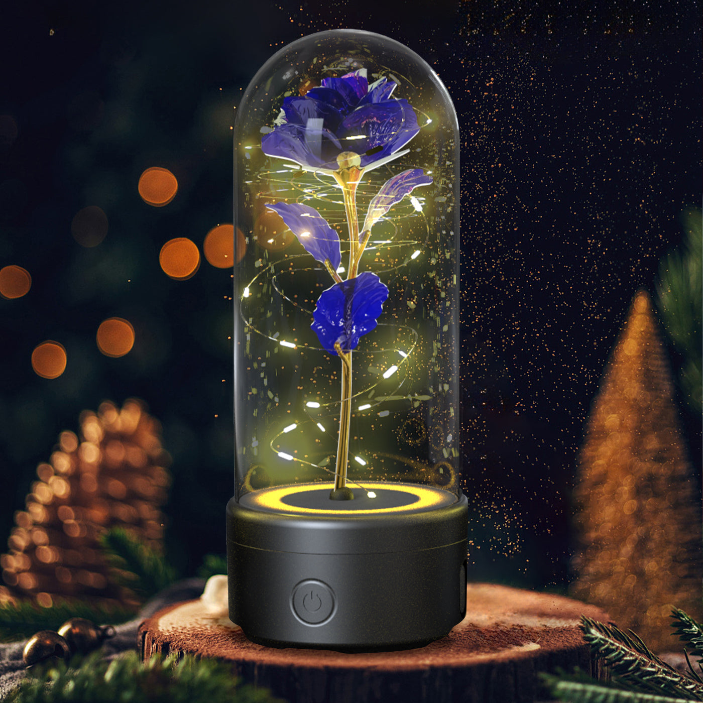 Creative 2 In 1 rose flowers LED light & bluetooth-compatible speaker