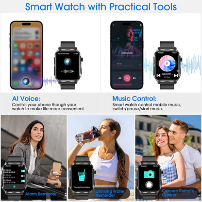 H5 IP68 Waterproof Smartwatch for Women Men , Smart Watch with Bluetooth Call