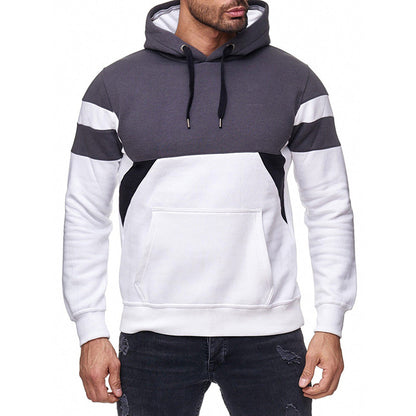 Men's Casual Color Matching Hoodie Loose Hoodie