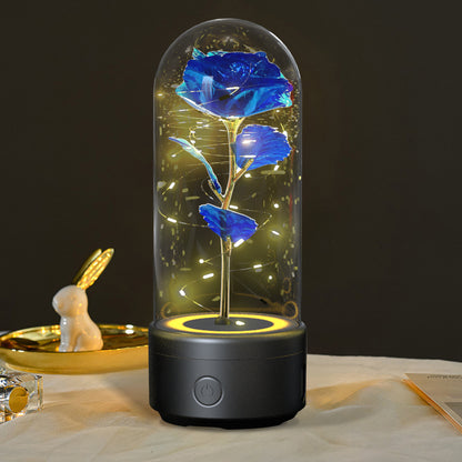 Creative 2 In 1 rose flowers LED light & bluetooth-compatible speaker
