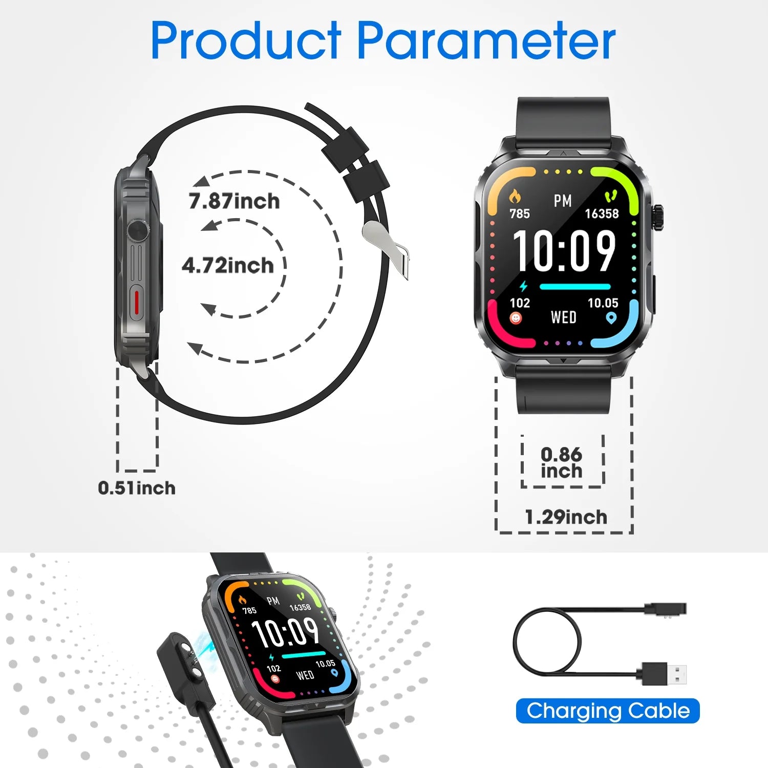 H5 IP68 Waterproof Smartwatch for Women Men , Smart Watch with Bluetooth Call