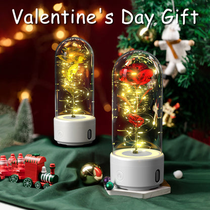 Creative 2 In 1 rose flowers LED light & bluetooth-compatible speaker