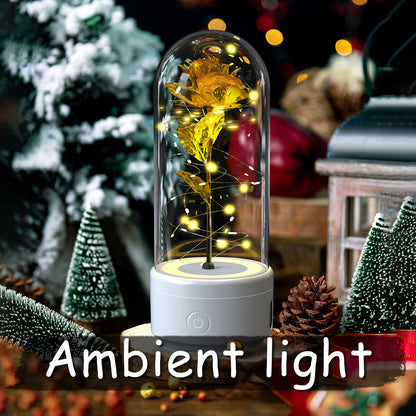 Creative 2 In 1 rose flowers LED light & bluetooth-compatible speaker