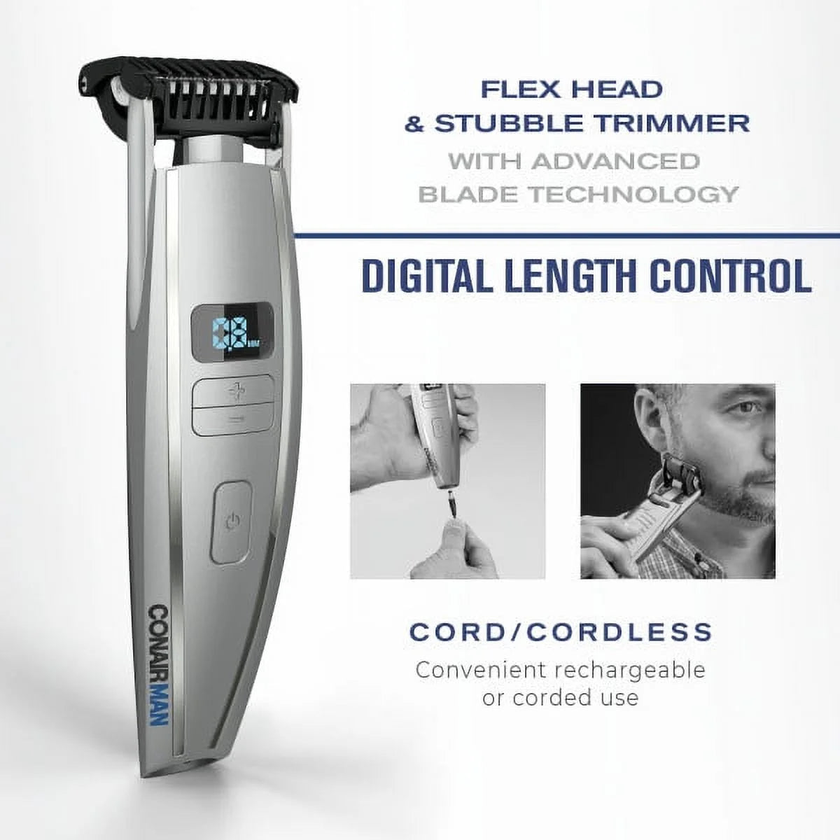 Cordless Beard Trimmer Length Control Beard and Stubble Trimmer GMT980