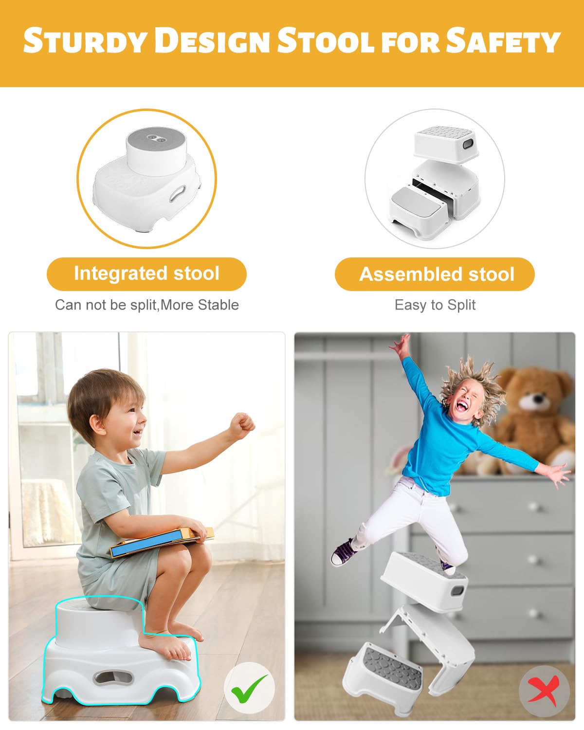 Padded 2-Step Step Stool