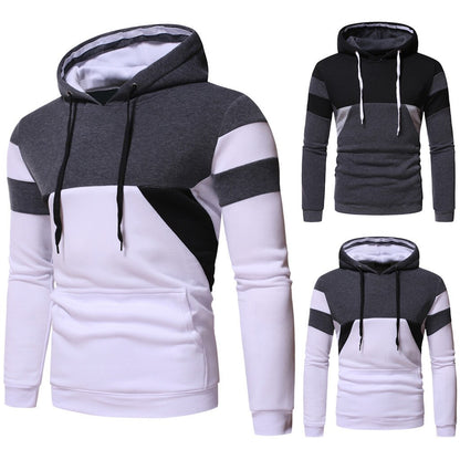 Men's Casual Color Matching Hoodie Loose Hoodie