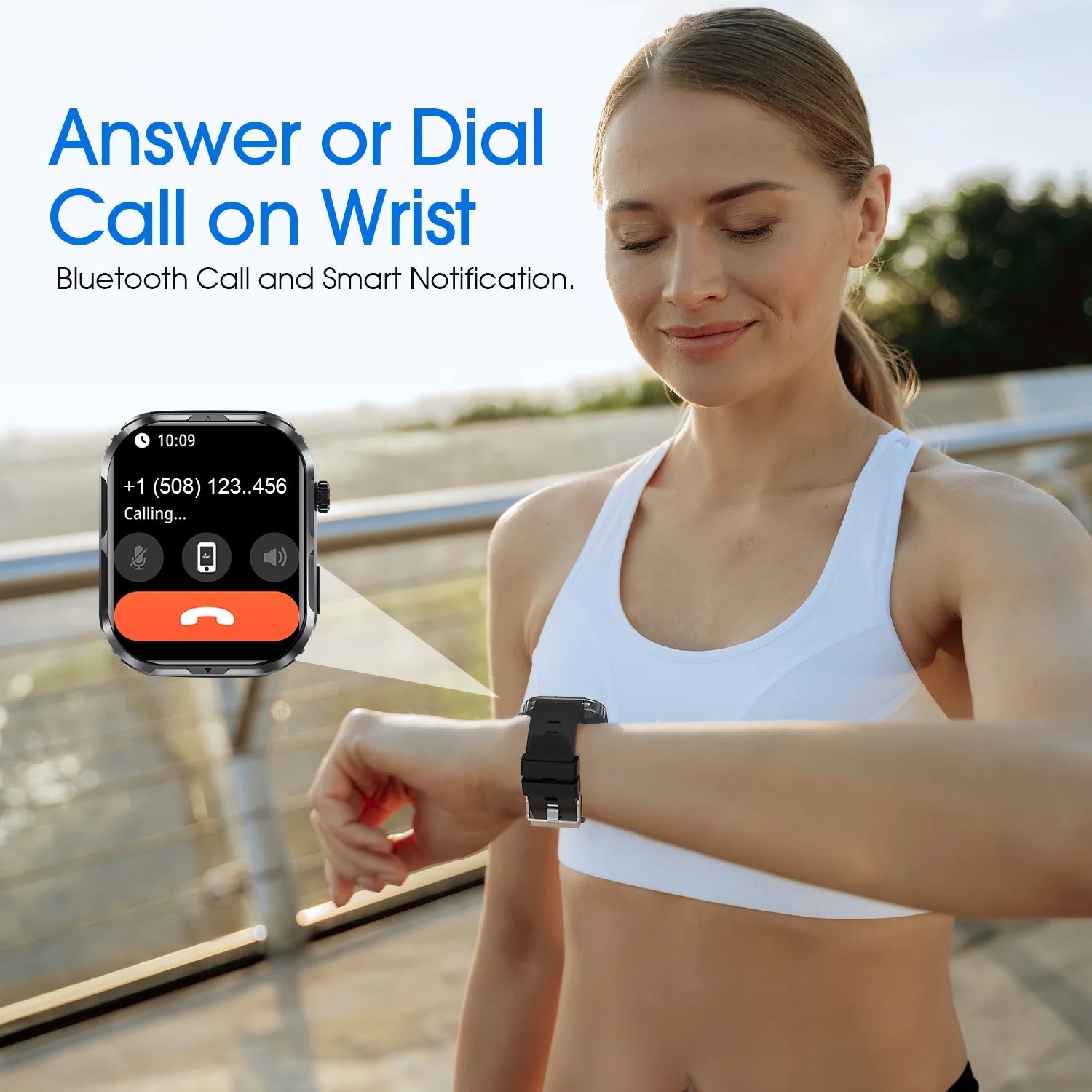 H5 IP68 Waterproof Smartwatch for Women Men , Smart Watch with Bluetooth Call