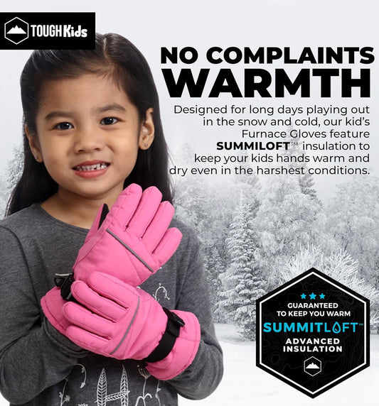 Kids Snow Gloves - Ski & Snowboarding Waterproof Insulated Winter Gloves for Girls, Boys & Toddlers