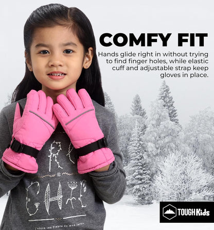 Kids Snow Gloves - Ski & Snowboarding Waterproof Insulated Winter Gloves for Girls, Boys & Toddlers