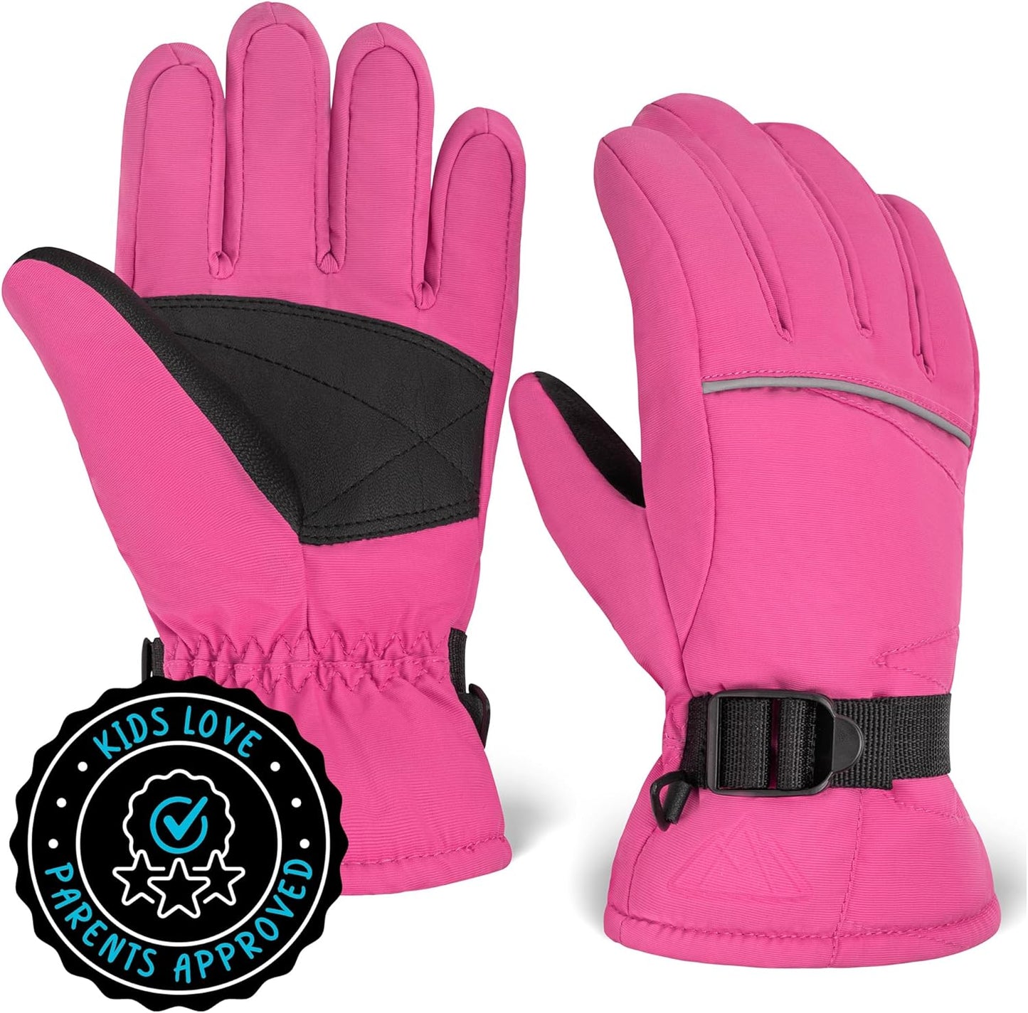 Kids Snow Gloves - Ski & Snowboarding Waterproof Insulated Winter Gloves for Girls, Boys & Toddlers