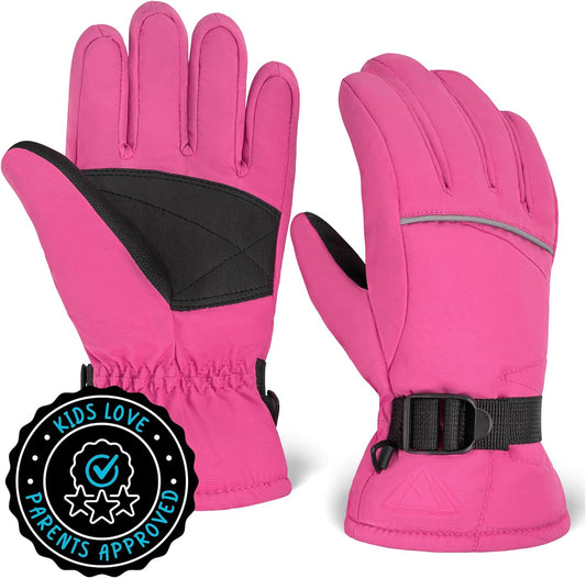 Kids Snow Gloves - Ski & Snowboarding Waterproof Insulated Winter Gloves for Girls, Boys & Toddlers