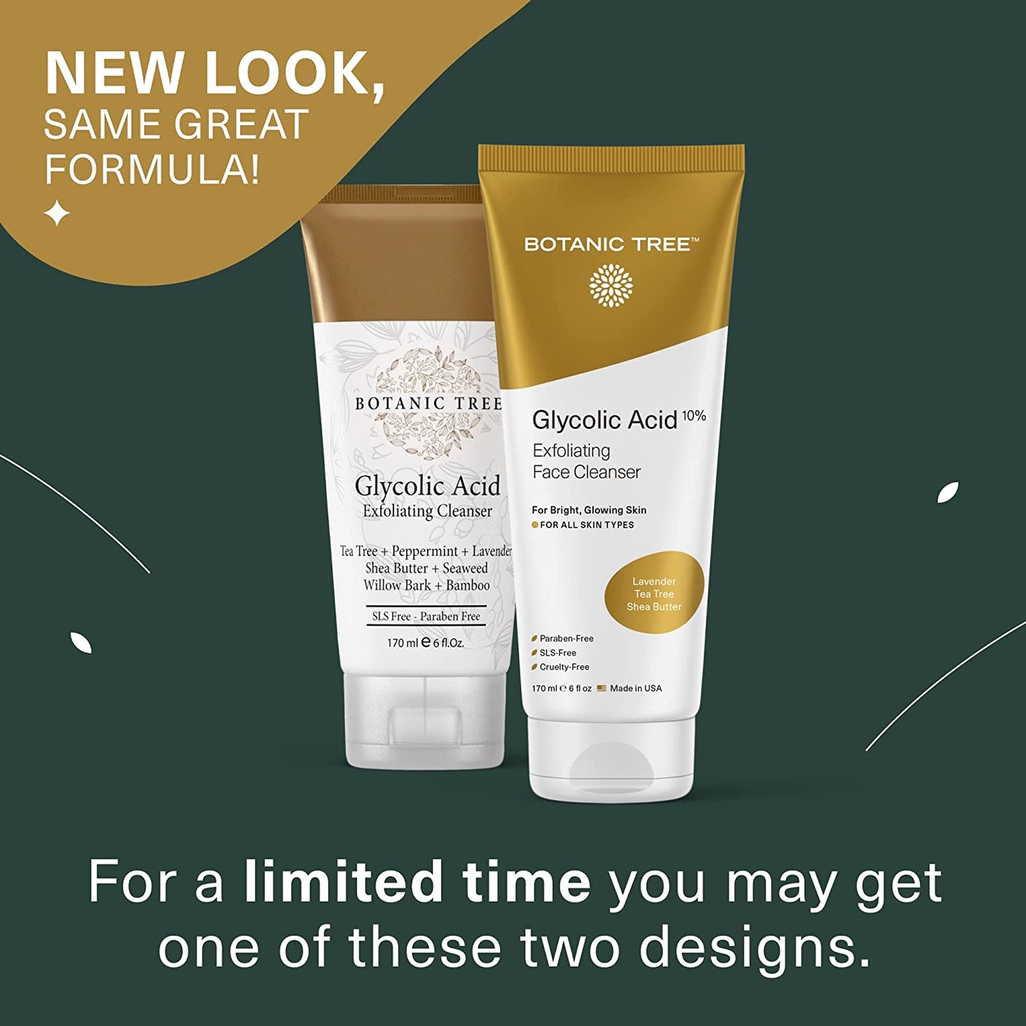 Glycolic Acid Face Wash - Facial Cleanser and Scrub - 10% Glycolic Acid, AHA - Salicylic Cleanser - 6 Fl. Oz