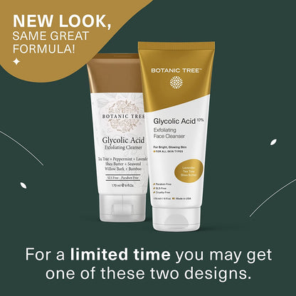 Glycolic Acid Face Wash - Facial Cleanser and Scrub - 10% Glycolic Acid, AHA - Salicylic Cleanser - 6 Fl. Oz