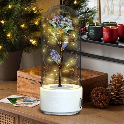 Creative 2 In 1 rose flowers LED light & bluetooth-compatible speaker