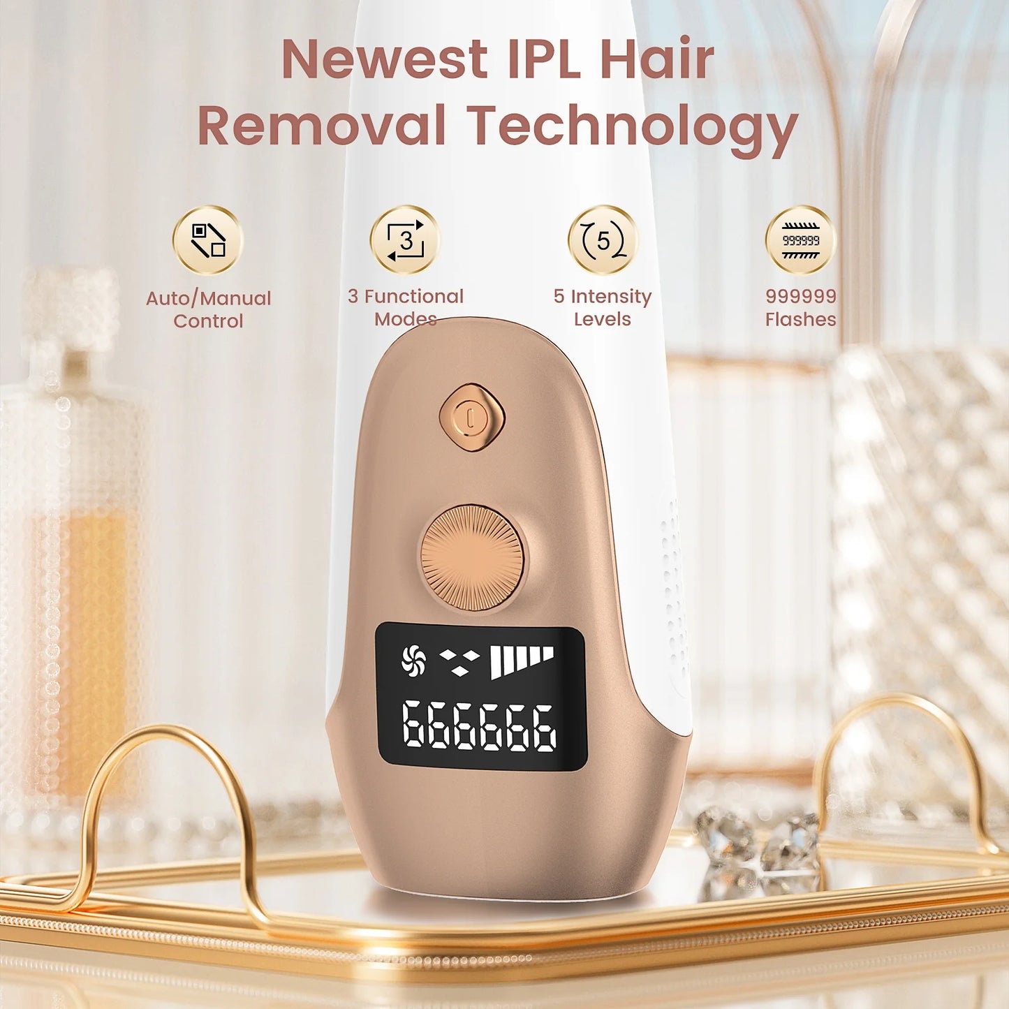 Laser IPL Hair Removal Device for Women and Men