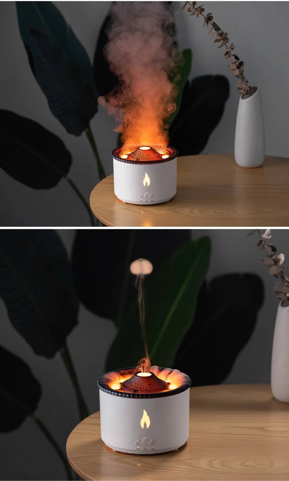 Volcanic Flame Humidifiers Air Aroma Diffuser Essential Oil Humidifier 360Ml