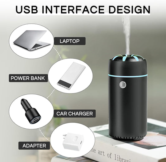 Car Humidifier Diffuser - Smart Cool Mist Air Freshener for Essential Oils 