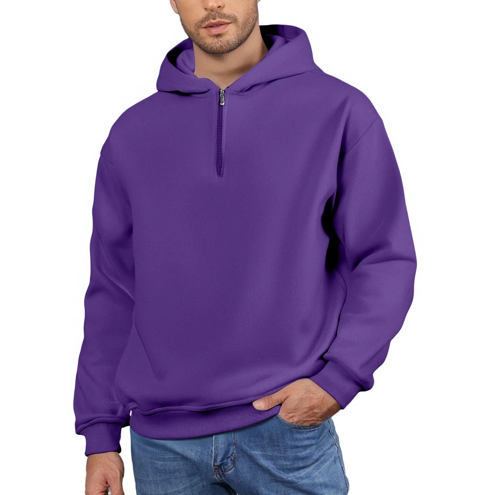 Men'S Quarter Zip Hoodies 