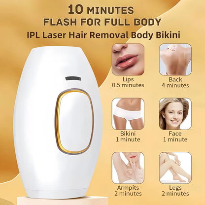 Body Bikini IPL 500,000 Flash Depilator Pulses Permanent Laser Device