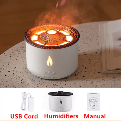 Volcanic Flame Humidifiers Air Aroma Diffuser Essential Oil Humidifier 360Ml