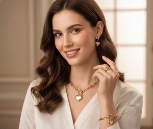 Heart Lock Pendant Jewelry Set